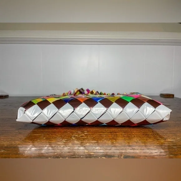 Colorful Candy Wrapper Woven Purse | Eco-Friendly Handmade Shoulder Bag - Picture 13 of 13